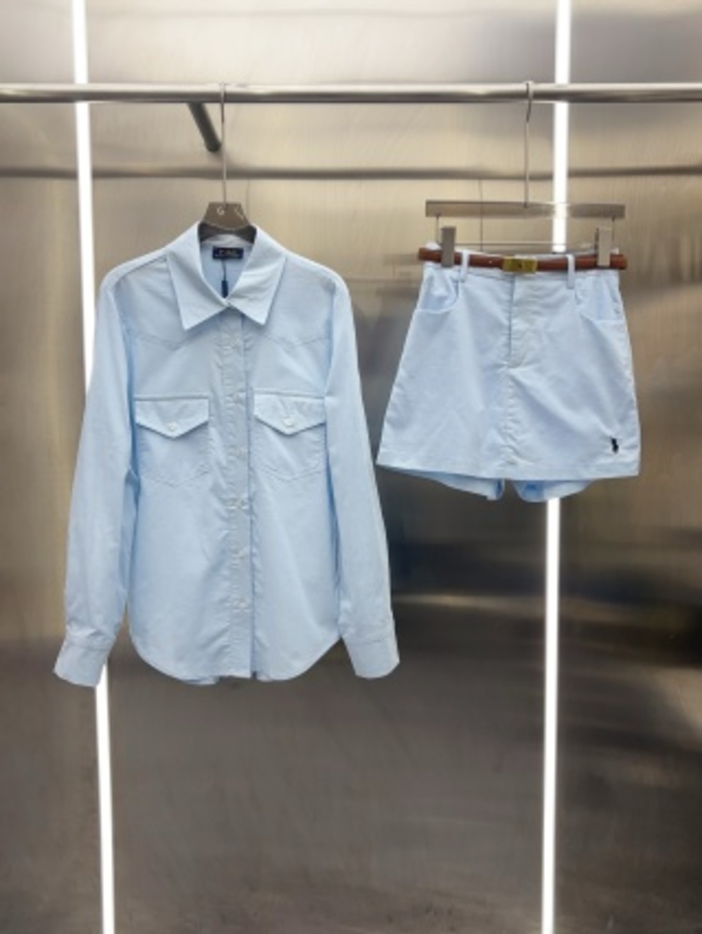 Polo Ralph Lauren Blue blouse and short skirt set